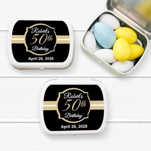 12 pcs  Classic Adult Birthday Anniversary Personalized Empty Candy Mint Tin Favors MAE92, Adult Birthday Party Favors