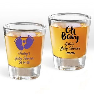 24 pcs  Baby Shower Personalized Tapered Shot Glass Baby  Favors, MAE62/BLND/JOSF, Baby Shower Shot Glass Favors