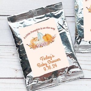 12 pcs  A Little Pumpkin Is On The Way Personalized Coffee Favors Stickers - Baby Shower Coffee Favors - MAE123-V-Baby Shower Coffee Favors