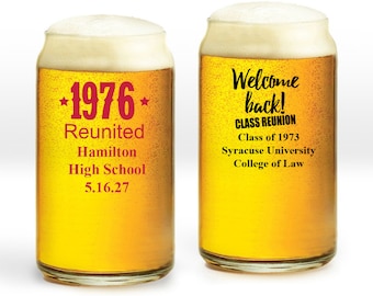 Class Reunion Favors 24 pieces Class Reunion Personalized Beer Can Shaped Glass Favors Class Reunion  Beer Glass Favors MAE181