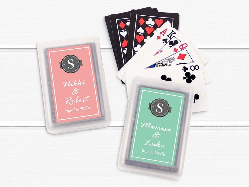 Wedding Favors, 10 Pieces Monogram Personalized Playing Cards Favors ...