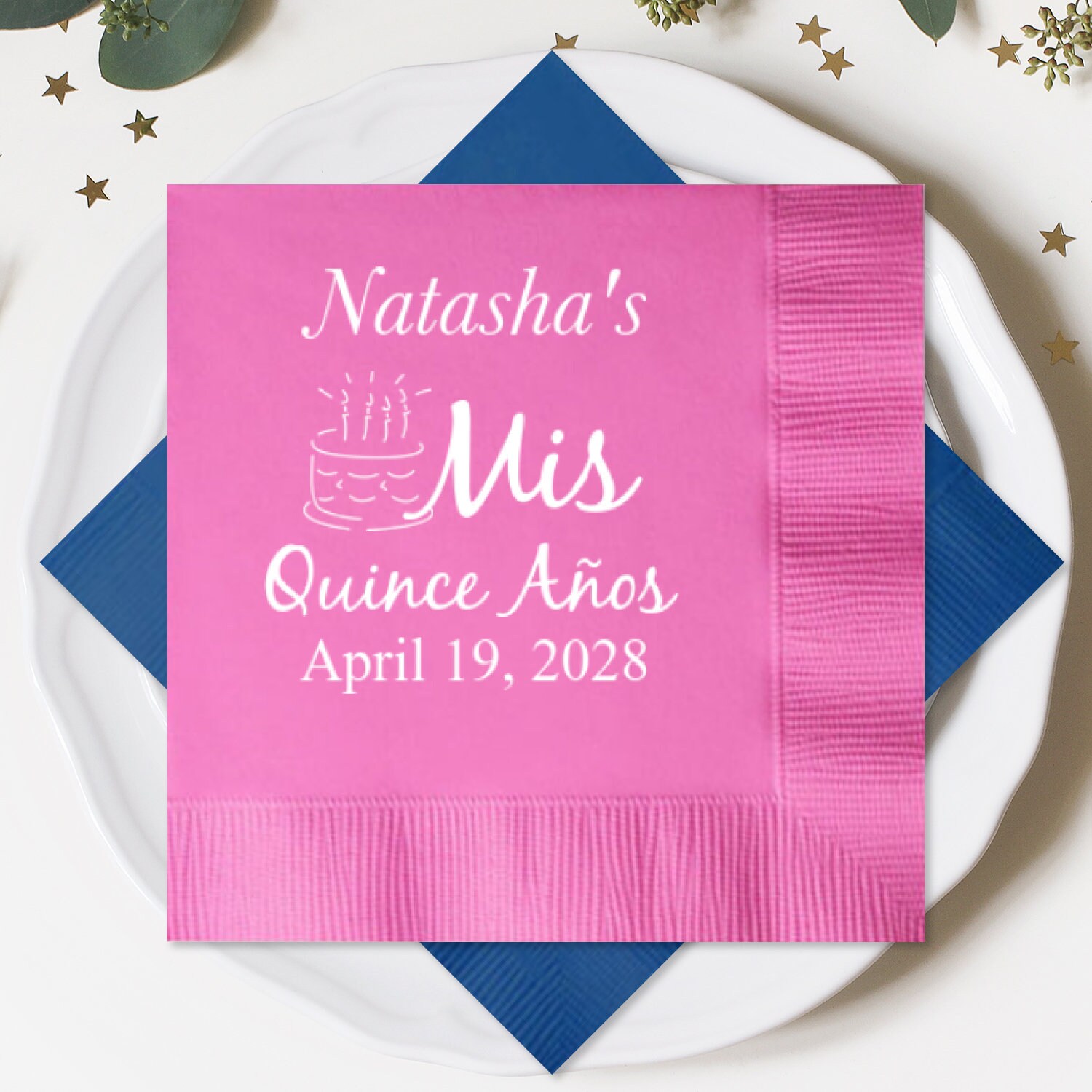 100 pcs Personalized Napkins Mis Quince Años Birthday Etsy