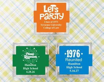 Class Reunion Favors, Set of 10, Class Reunion Personalized Square Acrylic Box Party Favors, Empty Clear Box Favors MAE181-Z5