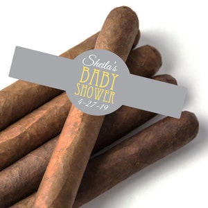 15 PIECES Baby Shower Personalized Cigar Stickers , Affordable Personalized Cigar Bands Labels Stickers MAE733H-S