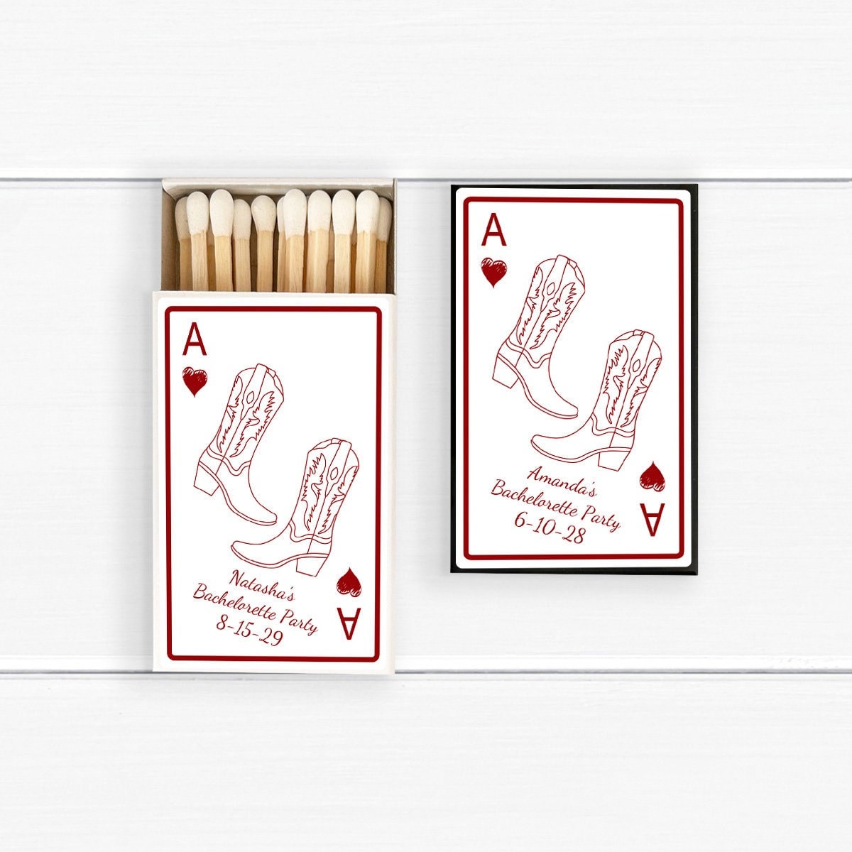 Bachelorette BULK Matches Set of 50, Western Boots Personalized Matches, Matchboxes Party Favors, Cowboy Celebration Matches MAE812-Z