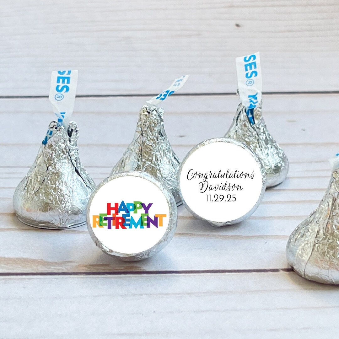 106 Pcs Happy Retirement Personalized Hershey Kisses Stickers - Etsy
