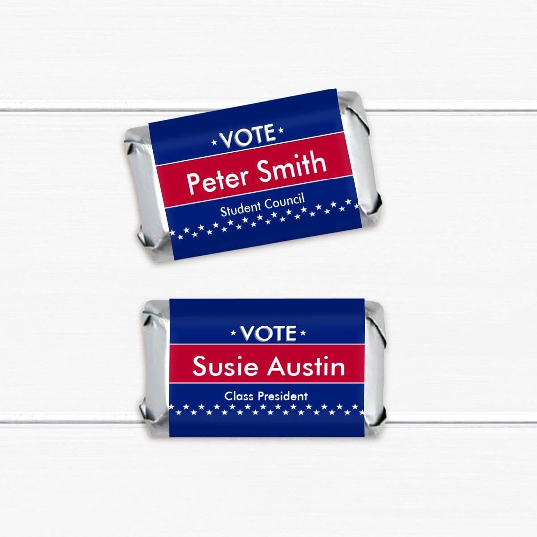 Vote Candy Personalized Vote Hershey's Miniatures: Election Campaign Favors (set ...