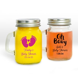 Set of 24 Baby Shower Designs Personalized Mini Mason Glass Jar (3.05oz), Affordable Baby Shower Party Favors MAE62