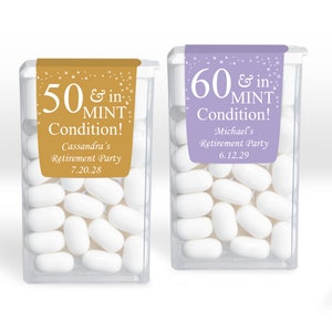 Birthday favors Age In Mint Condition Bulk Set of 12 Personalized Tic Tacs Mint Candy Birthday Favors  MAE832ZF Birthday Party Favors