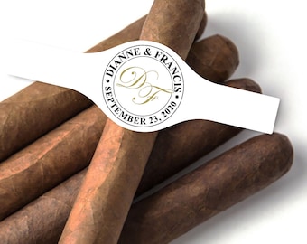 15 PIECES  Classy Sweetheart Initials Custom Personalized Cigar Stickers , Affordable Personalized Cigar Bands Labels Stickers MAE734-S