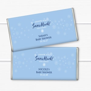 Set of 12 Thank You Snow Much Personalized Hershey&#39;s Milk Chocolate Bar, Affordable Baby Shower Favors MAE104