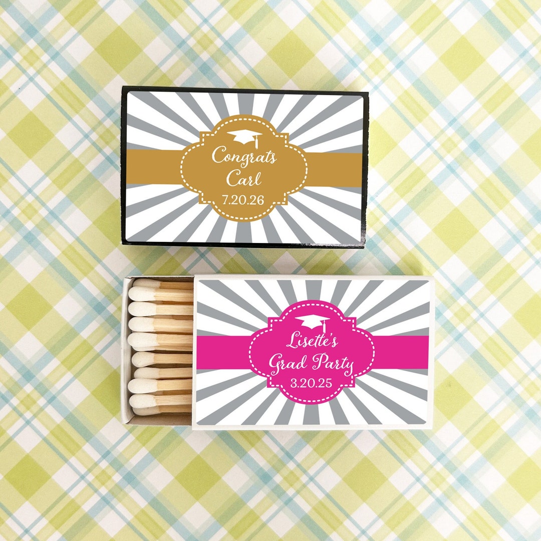 Graduation BULK Matches Set of 50, Mod Graduation Personalized Matches ...