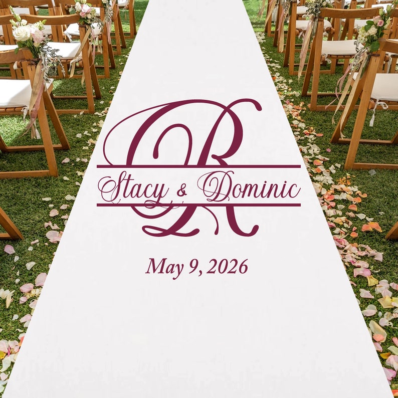 Custom Personalized Aisle Runner Wedding Aisle Runner Etsy