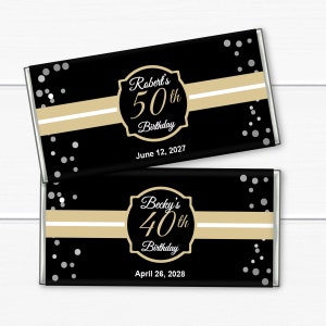 Set of 12 Birthday Anniversary Personalized Hershey's Milk Chocolate Bar, Affordable Birthday Anniversary Favors MAE92