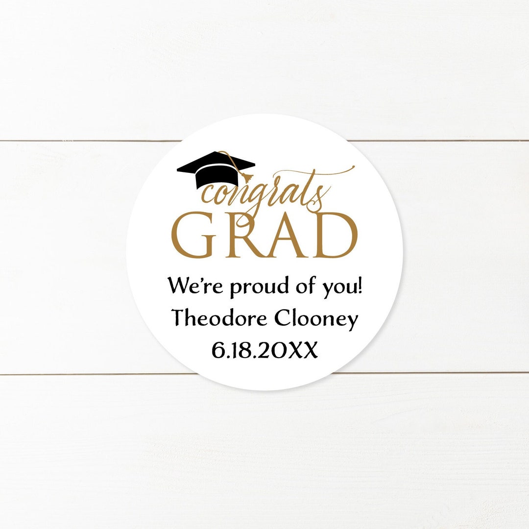 Graduation Labels, 24 Pcs Congrats Grad Personalized Graduation Labels ...