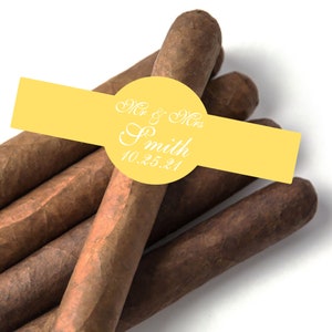 15 PIECES  Personally Yours Script Custom Personalized Cigar Stickers , Affordable Personalized Cigar Bands Labels Stickers MAE733L-S