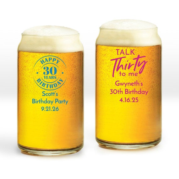 Thirtieth 30th Birthday Set of 24 Personalized Can Shaped Beer Glass  Birthday Favors Drinking Glass Can Glass Party Favors MAE121 - Etsy