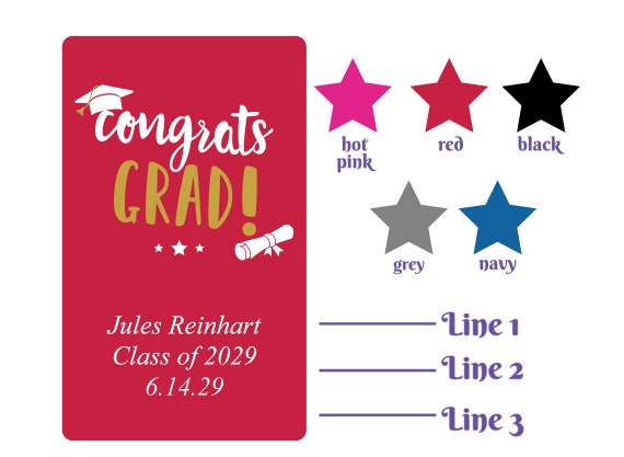 Congrats Grad Personalized Sticker Labels - Graduation Favors - MAE94 - Graduation Party Favors - Sticker Labels