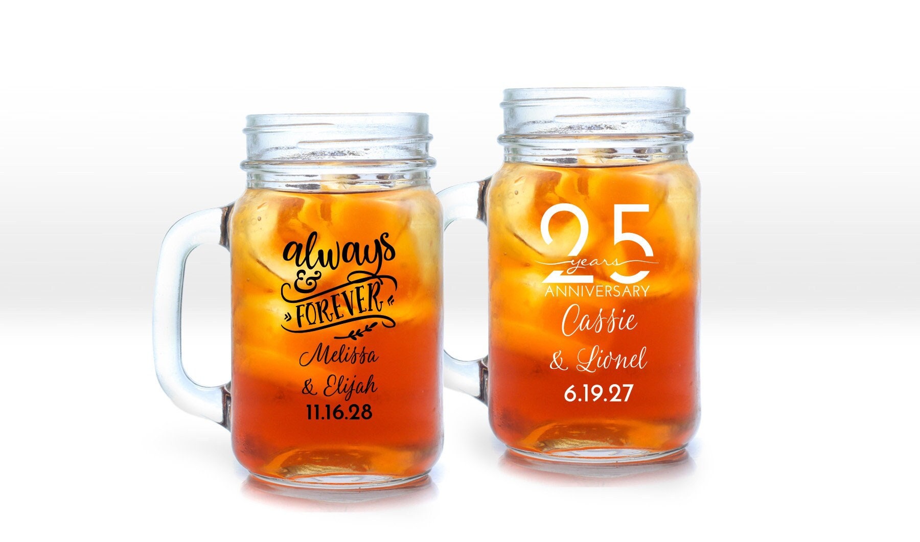 CUSTOMIZABLE - 16oz Mason Jar with Handle - Bourbon, Whiskey and Moons —  Bar Products
