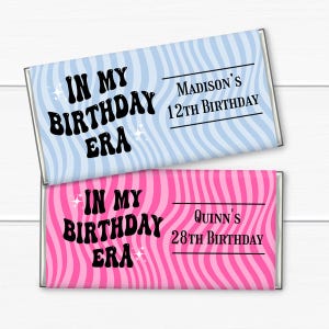 Birthday Favors, Set of 12 In My Birthday Era Personalized Hershey's Milk Chocolate Bar, Hershey's Chocolate Bar Party Favors MAE244