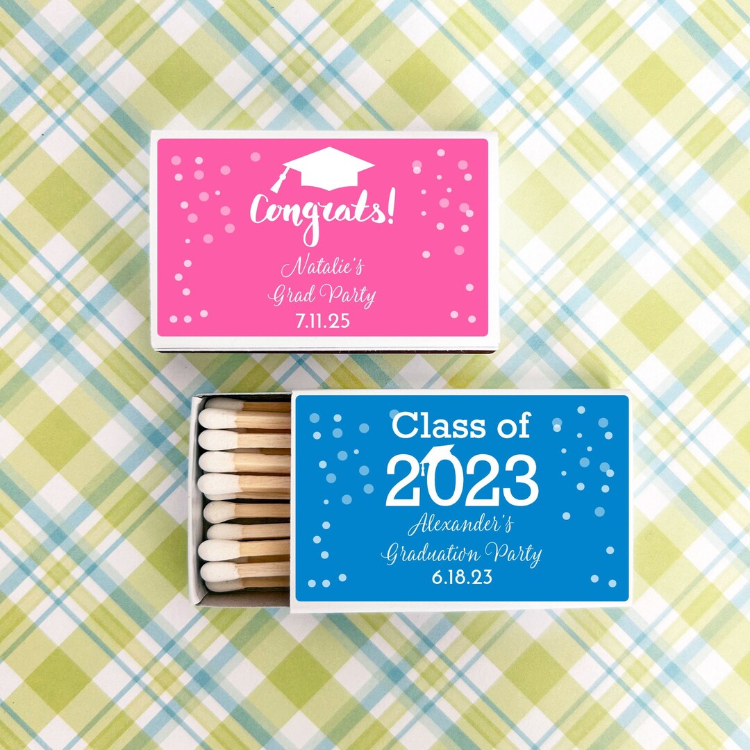 Match Boxe Gradins Graduation BULK Matches Set of 50, Graduation Personalized Matches ...