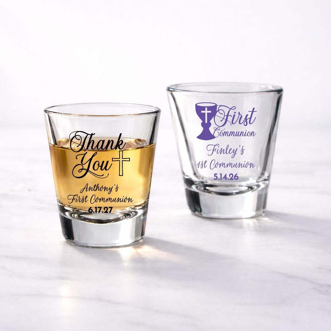 Personalized First Communion Shot Glass Favors - Set of 24 - Etsy