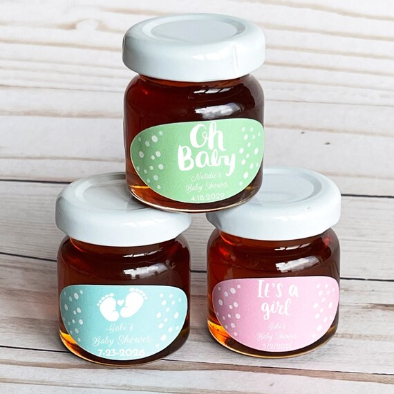 12 Pcs Baby Shower Personalized Mini Honey Jar Favors Baby Etsy