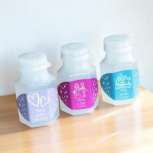 Set of 24 Wedding Personalized Bubble Container, Plastic Bubbles Wedding Party Favors MAE68