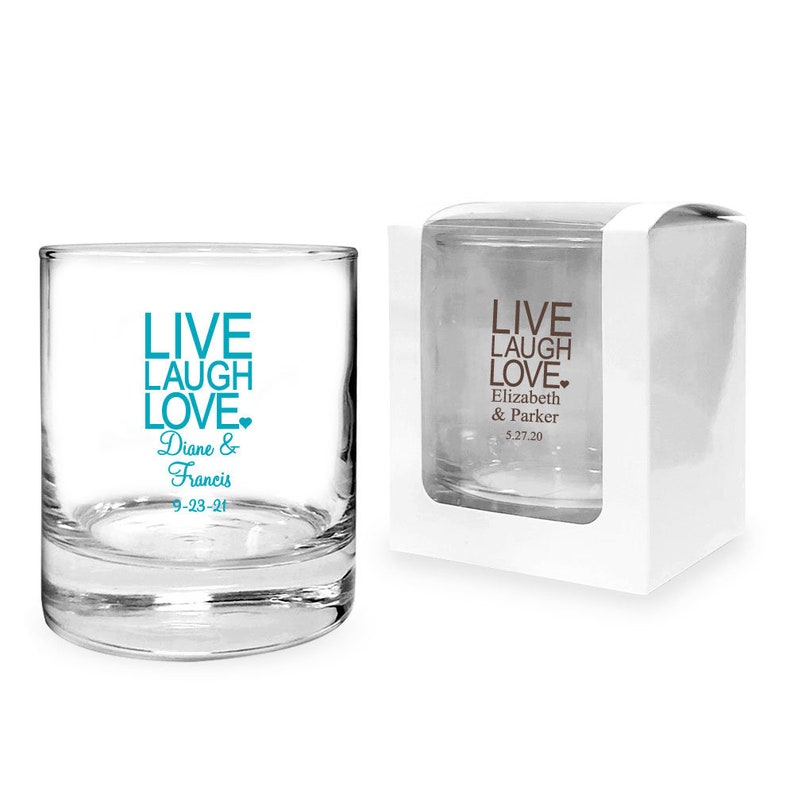 Live Laugh Love Custom Clear Rock or Whiskey Glass MAE73218ZN 24 pcs