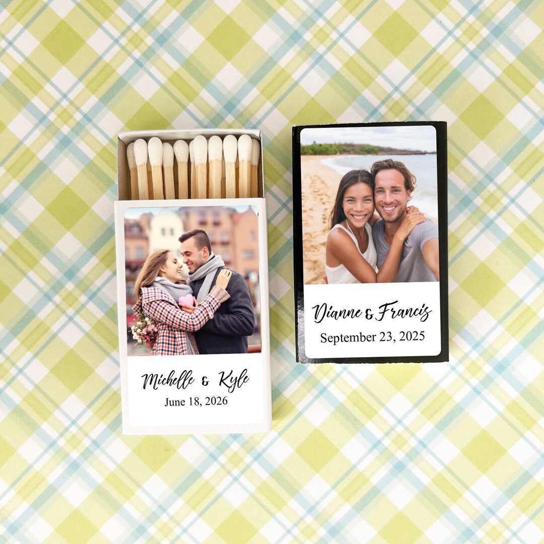Wedding Photo Bulk Matches Set of 50 Picture Matchbox Etsy