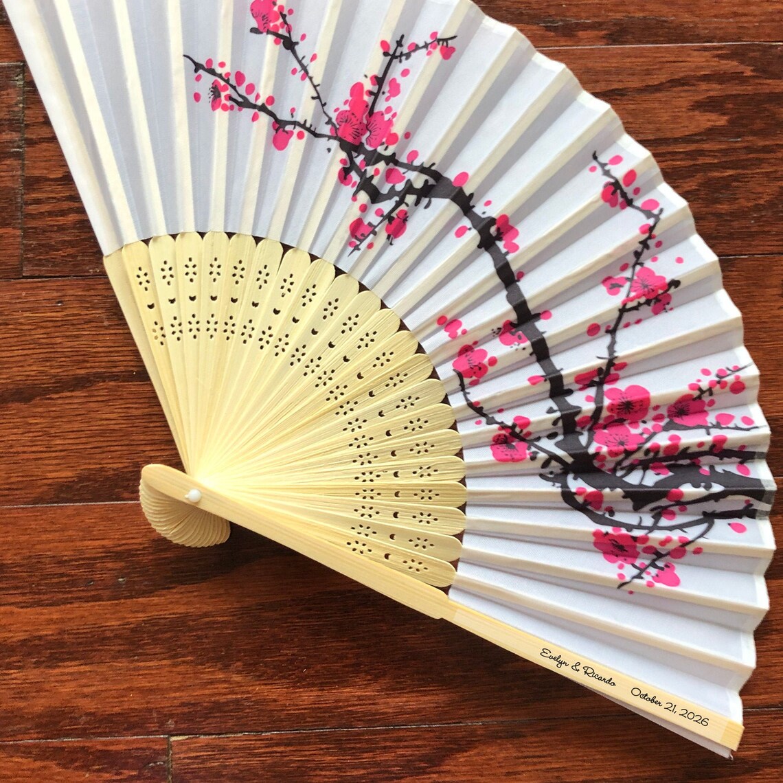 20 PIECES Intricately Carved Silk Cherry Blossom Fan With Etsy