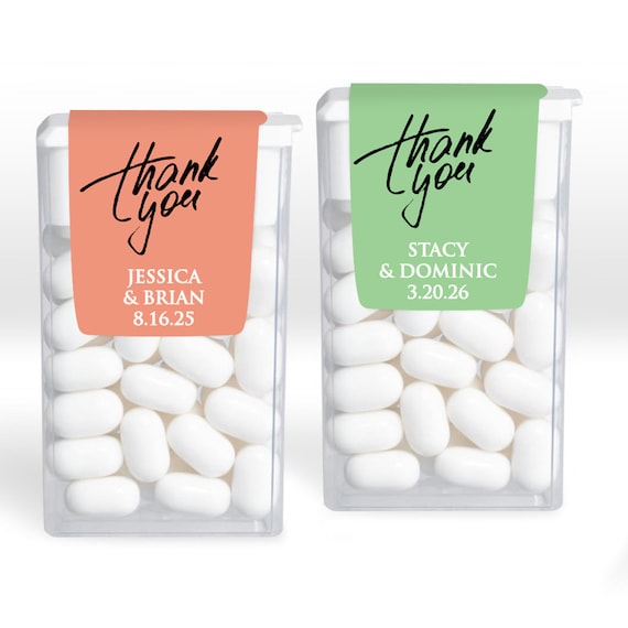 12 Pieces Thank You Personalized Tic Tac Party Favors - Party Tic