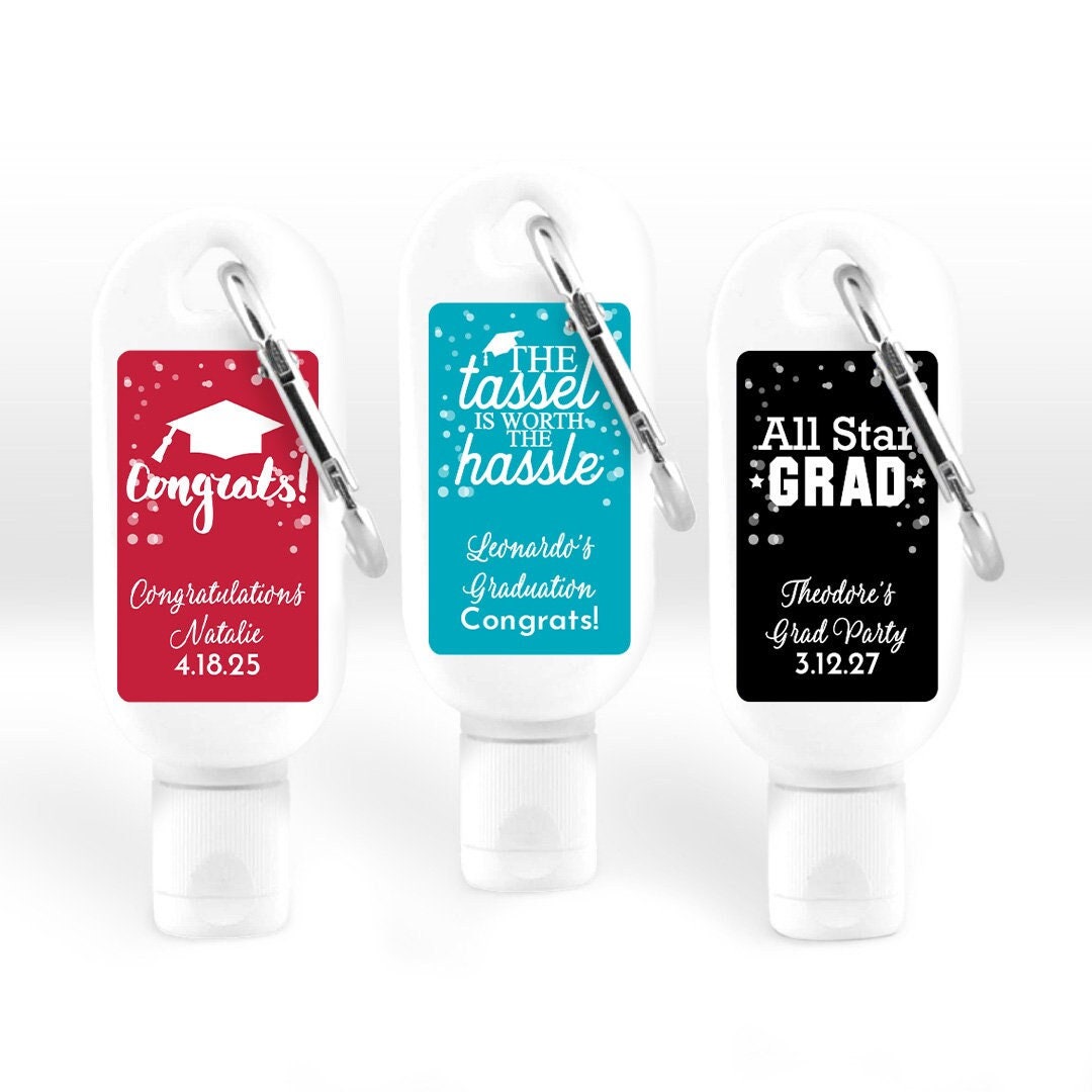 Set of 12 Graduation Personalized SF30 Sunscreen With Carabiner 30ml ...