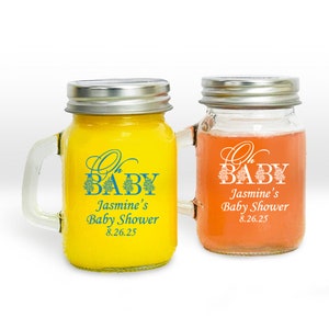Set of 24 Oh Baby Personalized Mini Mason Glass Jar (3.05oz), Affordable Baby Shower Party Favors MAE3
