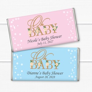 Set of 12 Oh Baby Baby Shower Personalized Hershey&#39;s Milk Chocolate Bar, Affordable Baby Shower Favors MAE3