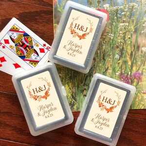 12 pcs  Fall Wreath Wedding Personalized Playing Cards  Playing Cards | Bridal Shower Favors | MAE212-T | Wedding Party Favors