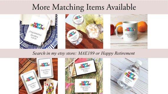 50 pcs  Happy Retirement Personalized York Peppermint Favors  MAE189-F | Retirement York Party Favors
