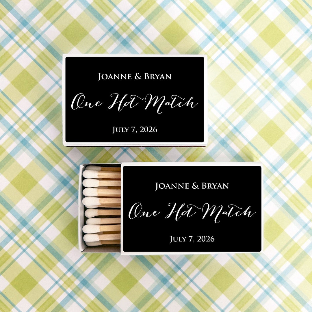 Wedding Bulk Matches Set of 50, One Hot Match Personalized Matches ...