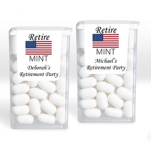 Retirement Party Favors, Set of 12 Personalized Tic Tac Mint Candy Retire Mint Party Favors  MAE832ZB Retirement Party Favors