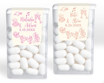 Wedding Favors, 12 pcs Wedding Doodle Drawing Icons Personalized Tic Tac Mint Candy Favors - Wedding Tic Tac Party Favors MAE04
