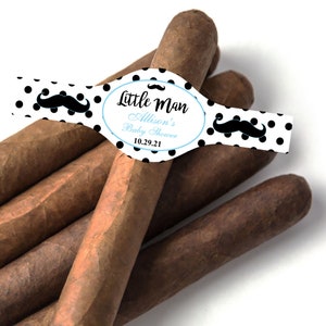 15 PIECES  Little ManCustom Personalized Cigar Stickers , Affordable Personalized Cigar Bands Labels Stickers MAE734G-S