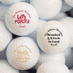 Family Reunion Favors, 12 pcs Family Reunion Personalized Golf Ball Favors, Family or Relatives Reunion Golf Ball Party Favors MAE135