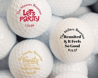 Family Reunion Favors, 12 pcs Family Reunion Personalized Golf Ball Favors, Family or Relatives Reunion Golf Ball Party Favors MAE135
