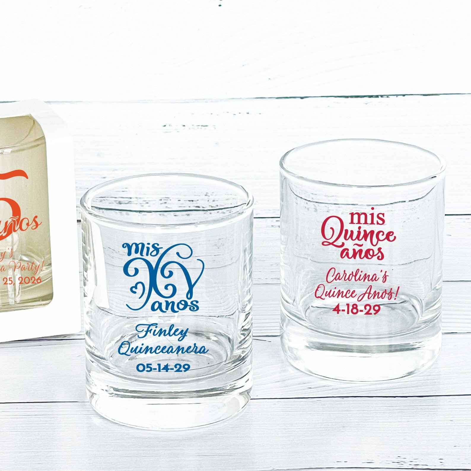 24 Pcs Quince Años Personalized Votive Shot Glass Glasses Etsy