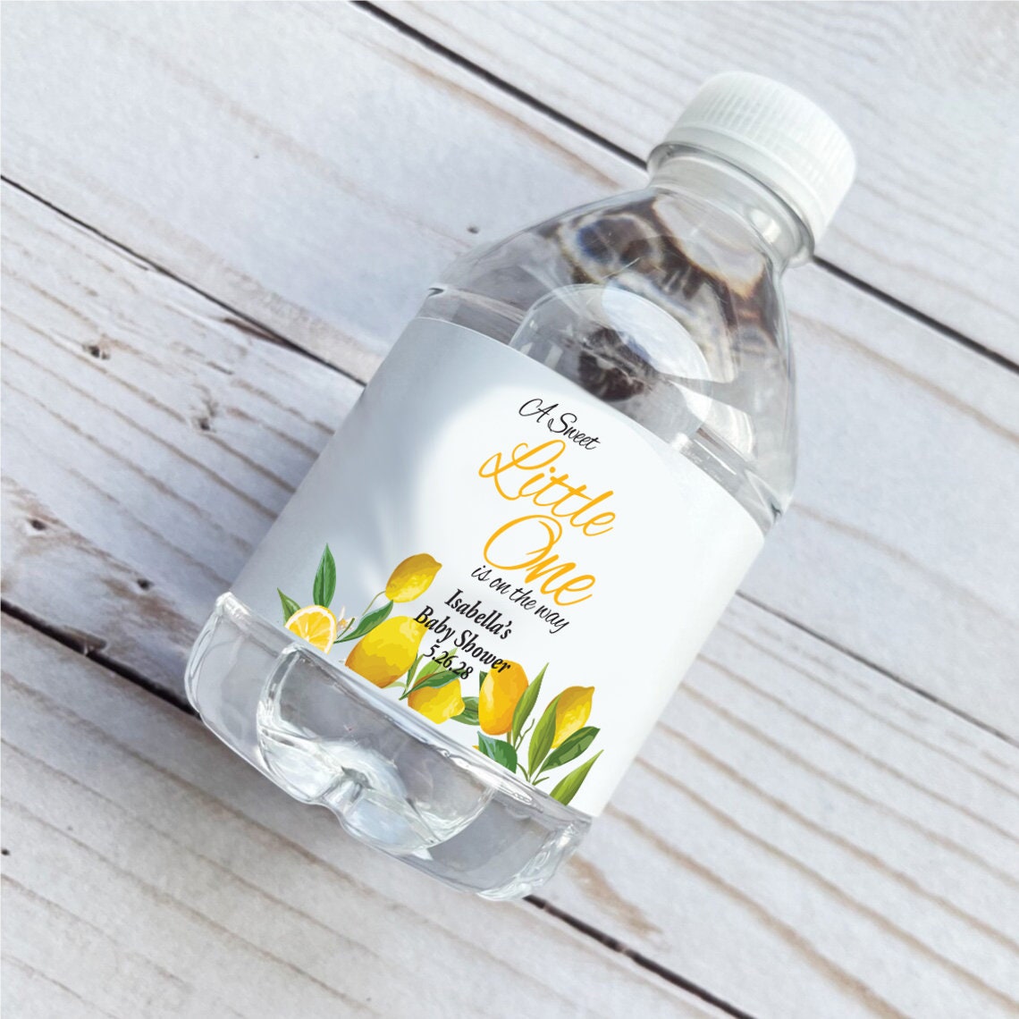 15 pcs + A Sweet Little One Personalized Water Bottle Labels, Party Favors, MAE86, Baby Shower Party Favors