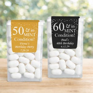 Birthday Favors, Age In Mint Condition Personalized Tic Tacs Mint Candy Party Favors  MAE832ZF - Set of 12