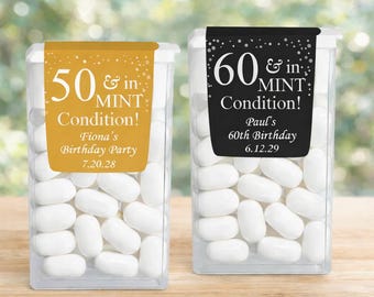Birthday Favors, Age In Mint Condition Personalized Tic Tacs Mint Candy Party Favors  MAE832ZF - Set of 12