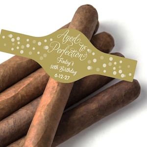 15 pcs  Adult Birthday Personalized Cigar Stickers Favors Personalized Birthday Favors - MAE67-S/BLND/JOSEF - Adult Party Favors