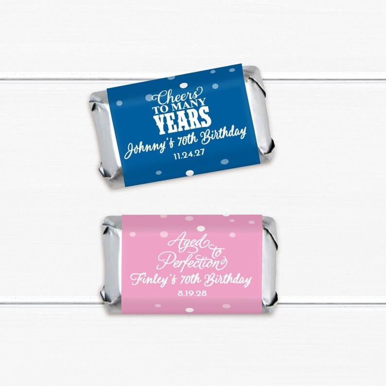Gift Rapper Messages Set of 40 Adult Birthday Personalized Hershey's Miniatures Chocolate ...