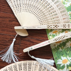 100 PIECES Personalized Clear Stickers for Sandalwood Fans (NOT Included) Stickers Only or with Sandalwood Fans Options MAE72